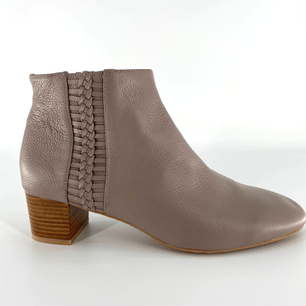 Jack Rogers Tinsley Leather Taupe Ankle Heeled Boots